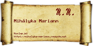 Mihályka Mariann névjegykártya